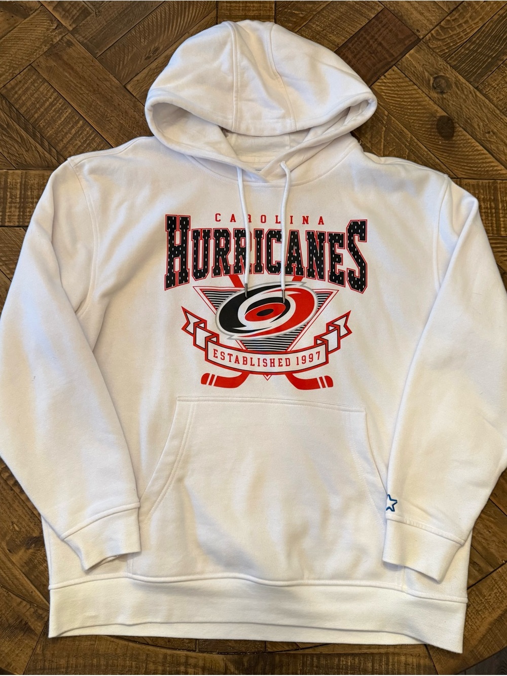 Carolina Hurricanes White Starter Pullover Hoodie - Team Logo Sweatshirt